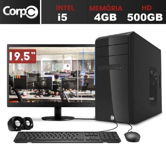 Imagem de Computador Completo com Monitor LED HDMI 19.5" Intel Core i5 4GB HD 500GB CorPC