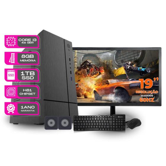 Imagem de Computador Completo Core i3 4150 4ª ger 8gb 1tb ssd sata kit teclado e mouse Monitor de 19 - PC Master