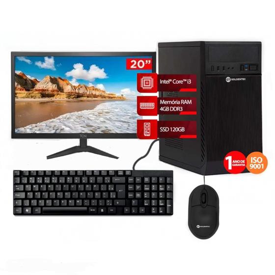 Imagem de Computador Completo Core I3 4GB Ram 120GB SSD Monitor 20"