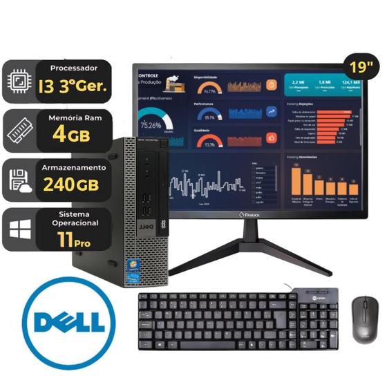 Imagem de Computador Completo Dell Optiplex 7010 Micro  Intel Core i3 3ª Geração  SSD 240GB  WiFi Bluetooth