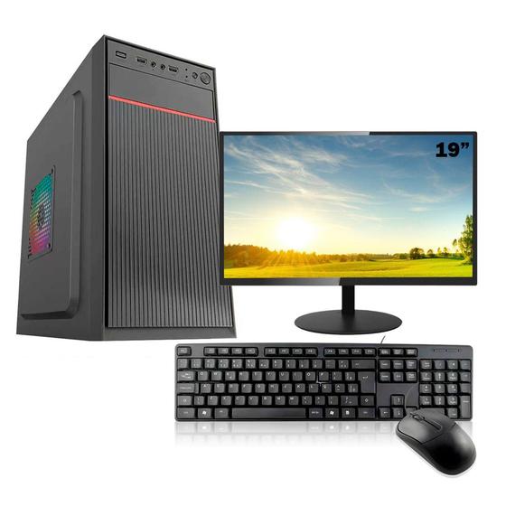 Imagem de Computador Completo I3 7º 16GB DDR4 SSD480 Monitor 19 Teclado e Mouse