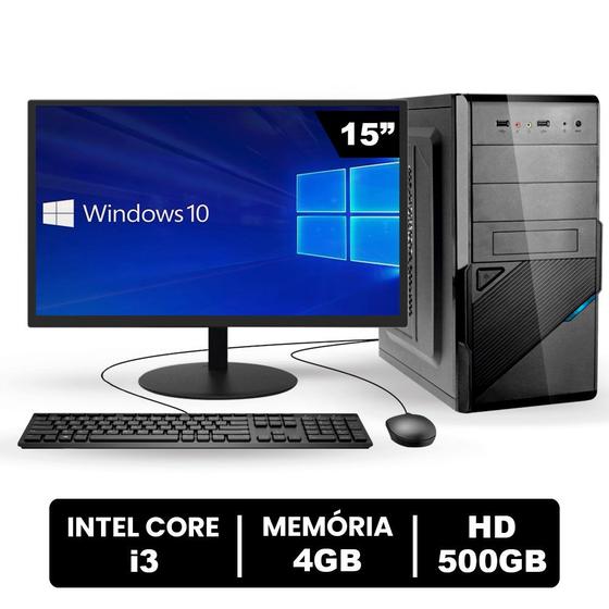 Imagem de Computador Completo Intel Core I3 4gb Hd 500gb com Monitor 15