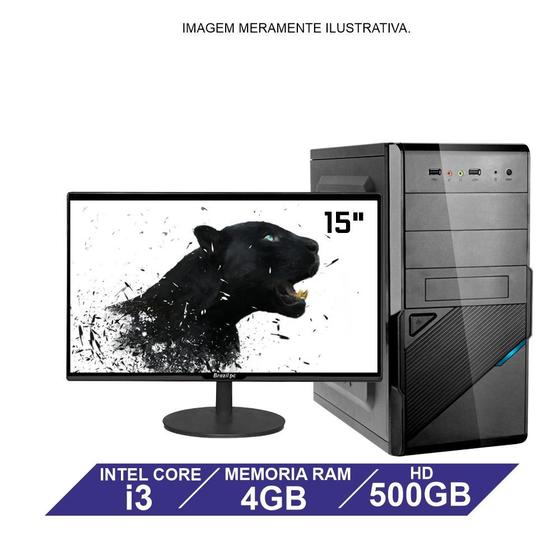 Imagem de Computador Completo Intel Core i3 4Gb Hd 500Gb com Monitor 17'' + Pacote Office Flex Computer