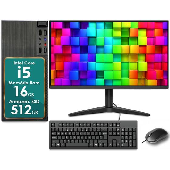 Computador Completo Intel Core i5 16GB SSD 512GB Monitor 17" 4 Núcleos Super Turbo Pc Hdmi Teclado e Mouse Menor preço em Computador Completo Intel Core i5 16GB SSD 512GB Monitor 17" 4 Núcleos Super Turbo Pc Hdmi Teclado e Mouse
