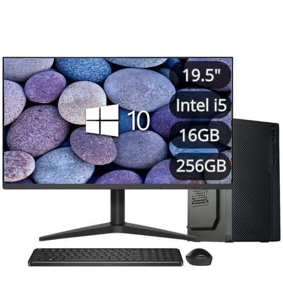 Imagem de Computador Completo Intel Core i5 6ª Geração 16GB DDR4 SSD 256GB Monitor LED 19.5" HDMI Windows 10 3green Flex 3F-022