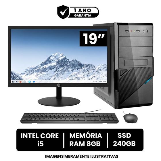 Imagem de Computador Completo Intel Core I5 8gb de Ram Ssd 256gb Monitor Led 19" Hdmi