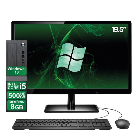 Imagem de Computador Completo Intel Core i5 8GB HD 500GB Windows 10 Monitor 19" HDMI 3green ElitePC Slim