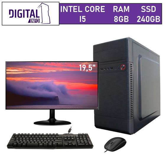 Computador Completo Intel Core I5 8gb Ssd 240gb Monitor Led Hdmi 19.5 Digital Corp Menor preço em Computador Completo Intel Core I5 8gb Ssd 240gb Monitor Led Hdmi 19.5 Digital Corp