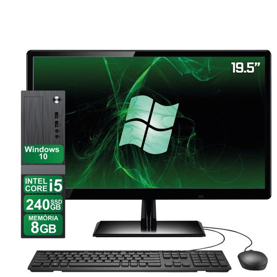 Imagem de Computador Completo Intel Core i5 8GB SSD 240GB Windows 10 Monitor 19" HDMI 3green ElitePC Slim
