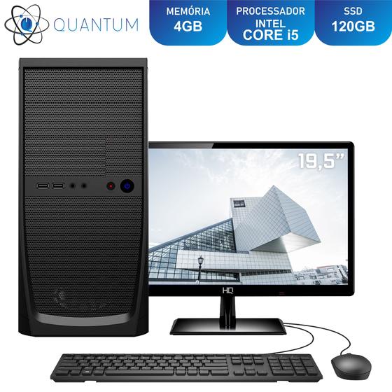 Computador Completo Intel Core i5 RAM 4GB SSD 120GB Monitor 19.5" LED Quantum Home and Business Menor preço em Computador Completo Intel Core i5 RAM 4GB SSD 120GB Monitor 19.5" LED Quantum Home and Business