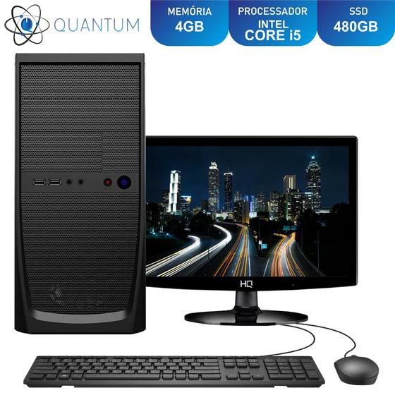 Imagem de Computador Completo  Intel Core i5 RAM 4GB SSD 480GB Monitor LED Quantum Home and Business
