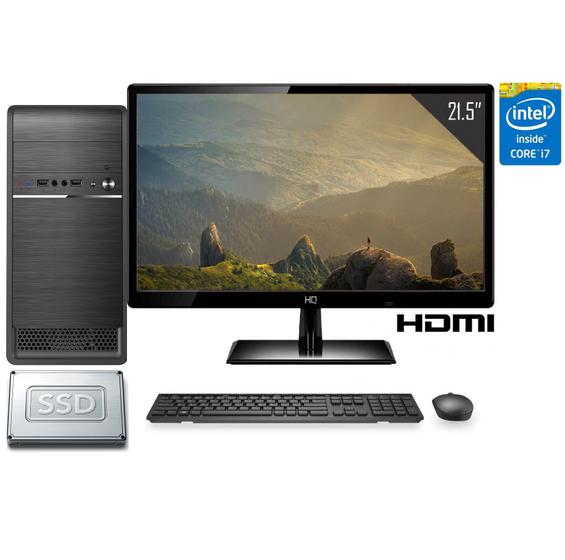 Imagem de Computador Completo Intel Core i7 8GB SSD 120GB Monitor Full HD 21.5" HDMI CorPC Fast