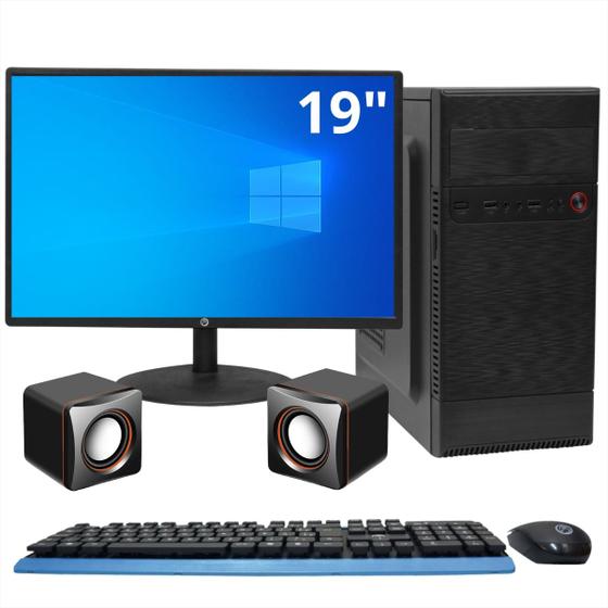 Imagem de Computador Completo Intel i3-550, 8GB, SSD 128GB - Kit Teclado e Mouse, Caixa de Som, Monitor 19 - Windows 10