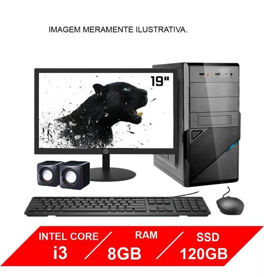 Computador Completo PC CPU Spread ASUS Intel Core i3 8GB SSD 120Gb Com Kit Monitor 19" Windows 10 Menor preço em Computador Completo PC CPU Spread ASUS Intel Core i3 8GB SSD 120Gb Com Kit Monitor 19" Windows 10