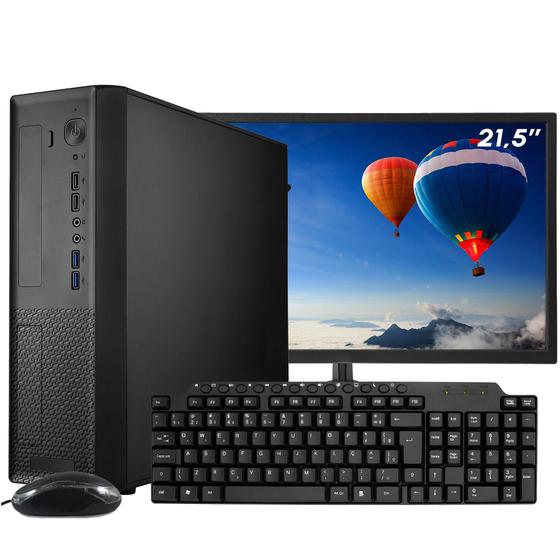 Imagem de Computador Completo SFF Slim Ark Monitor 21,5'' Intel Core i7 6700 8GB SSD 120GB Windows 10 Pro Kit Multimidia