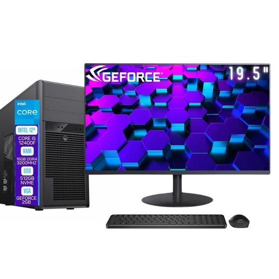 Computador Completo Skill Pro Intel 12ª Geração Core i5 12400F 16GB DDR4 Placa de vídeo Geforce 2GB SSD 512GB Monitor 19.5" LED SP-060 Menor preço em Computador Completo Skill Pro Intel 12ª Geração Core i5 12400F 16GB DDR4 Placa de vídeo Geforce 2GB SSD 512GB Monitor 19.5" LED SP-060