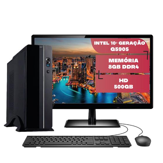 Computador Completo Slim Intel 10ª Geração G5905 8GB DDR4 HD 500GB Monitor 19" HDMI Skill Premiere teclado e mouse Menor preço em Computador Completo Slim Intel 10ª Geração G5905 8GB DDR4 HD 500GB Monitor 19" HDMI Skill Premiere teclado e mouse