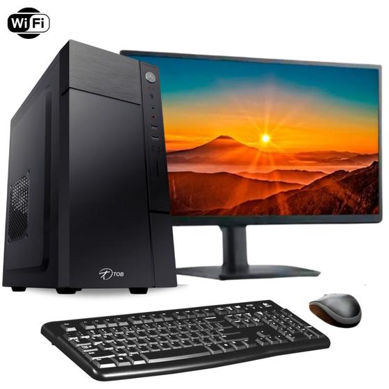 Imagem de Computador Completo TOB Intel Core i3 10100f com rede sem fio SSD 240GB 4GB VGA 1GB Windows 10 Pro Trial + Teclado e Mouse + Monitor 19 PC