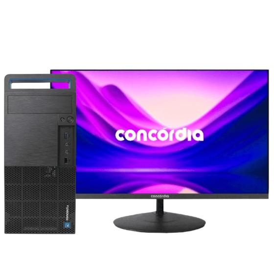 Imagem de Computador Concórdia Completo Com Monitor 23,8'' Core I7 9700 4GB DDR4 SSD 120GB FreeDos