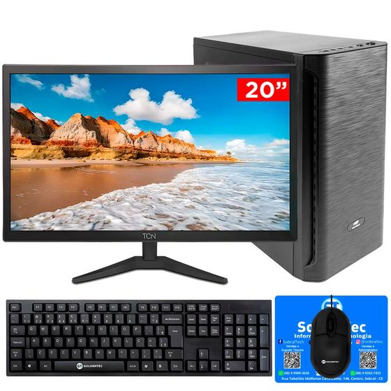 Imagem de Computador Core i3-2120, 8GB, SSD 120GB, Gt-H61 Slot M2, Rede Gigabit, 30BK, Monitor de 20'', Teclado e Mouse, Windows