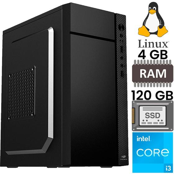 Imagem de Computador Core i3-2120, Memória RAM 4GB, SSD 120GB, Gt-H61 Com Slot M2, Rede Gigabit, MT34BK, Linux, MousePad Brind