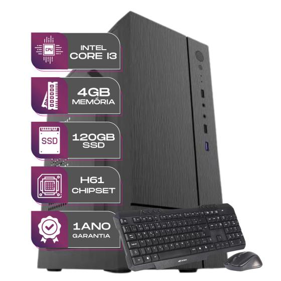 Imagem de Computador Core i3 4gb 120gb ssd kit teclado e mouse  - PC Master