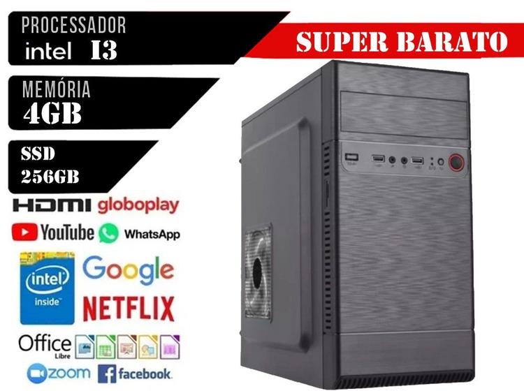 Computador Core I3 8gb Ssd 256gb Brazil Pc com Windows 10 Menor preço em Computador Core I3 8gb Ssd 256gb Brazil Pc com Windows 10