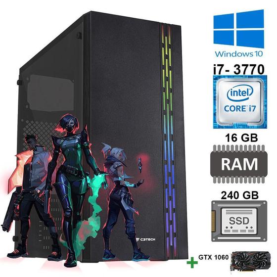 Imagem de Computador Core I7- 3770 Ram 16Gb Ssd 240Gb Gtx 1060 6Gb