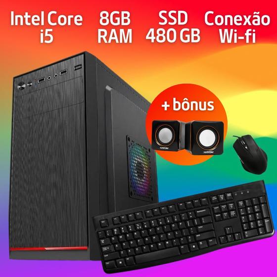 Computador Cpu Core I5 3.2GHZ DDR3 8GB SSD 480GB Wi-fi Menor preço em Computador Cpu Core I5 3.2GHZ DDR3 8GB SSD 480GB Wi-fi