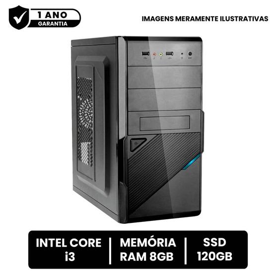 Computador CPU Intel Core i3 8GB de RAM 120GB SSD com Pacote Office Menor preço em Computador CPU Intel Core i3 8GB de RAM 120GB SSD com Pacote Office