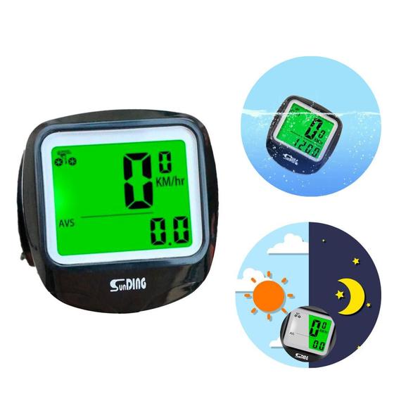 Imagem de Computador Cronometro Velocímetro Display Digital LCD Bike Bicicleta Com Fio Prova D'água Ciclismo