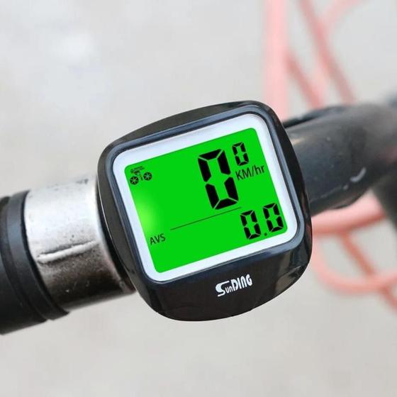 Imagem de Computador Cronometro Velocímetro Display Digital LCD Bike Bicicleta Com Fio Prova D'água 