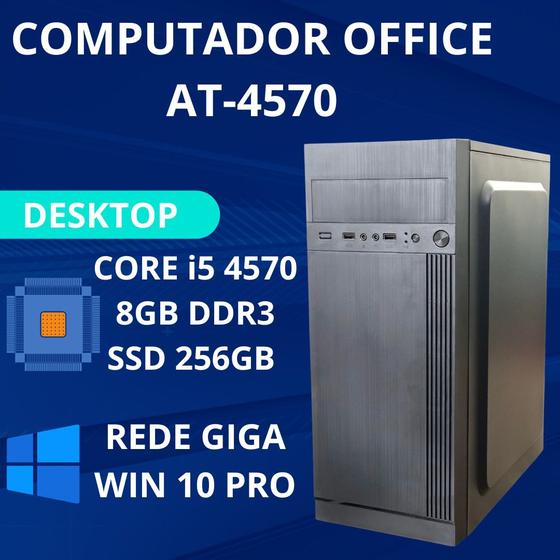 Imagem de Computador Desktop AT-4570 Intel Core I5 4570 8GB DDR3 SSD 256GB Windows 10 Pro