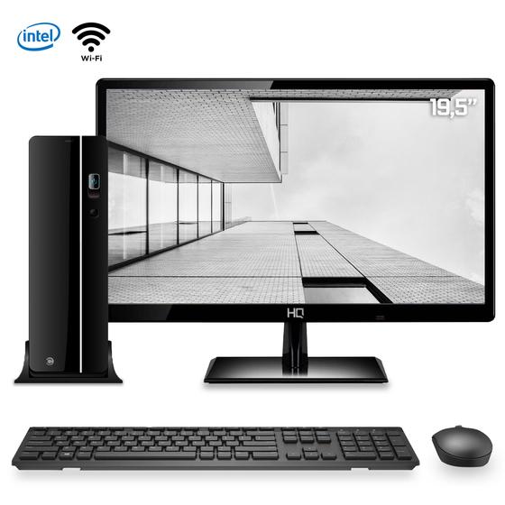 Imagem de Computador Desktop com Monitor 19.5 HDMI CorPC SlimPC Intel Core i7 8GB SSD 120GB HDMI Wifi Mouse e Teclado sem fio