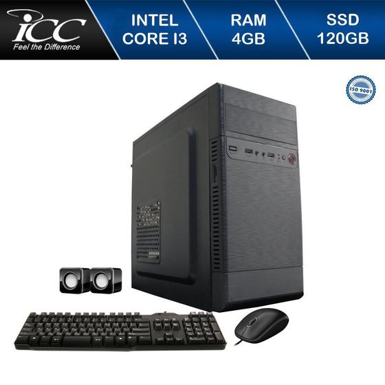 Imagem de Computador Desktop ICC Vision IV2346KW Intel Core I3 3.20 ghz 4GB HD 120GB SSD Kit Multimídia Win10