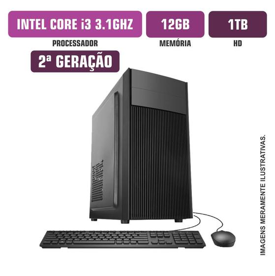 Imagem de Computador Flex Computer Intel Core I3-2100 12GB HD 1Tb Com Kit