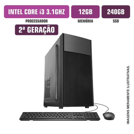 Imagem de Computador Flex Computer Intel Core I3-2100 12GB SSD 240Gb Com Kit