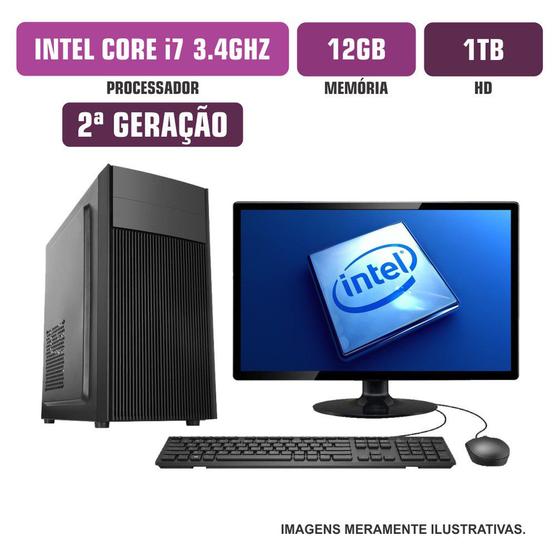 Computador Flex Computer Intel Core I7-2600 12GB HD 1Tb Com Kit Monitor ...