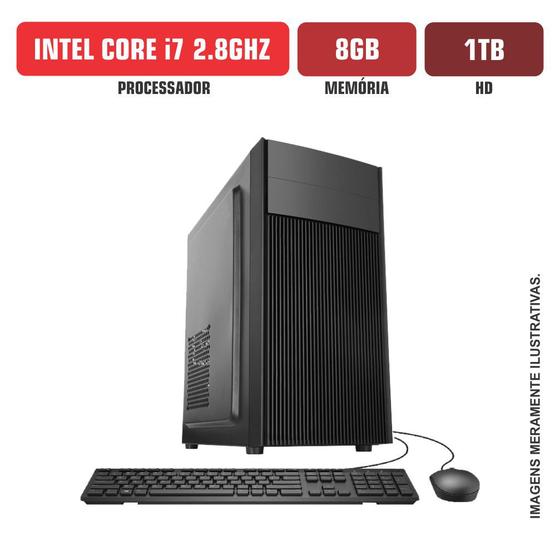 Imagem de Computador Flex Computer Intel Core i7 8GB HD 1Tb Com Kit Windows 10