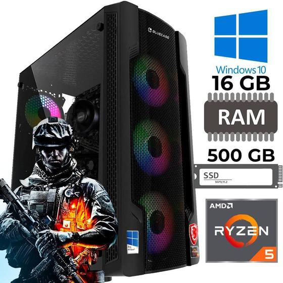 Imagem de Computador Gamer Amd Ryzen 5-5600Gt, Ssd 500Gb,Ram 16Gb,-W10