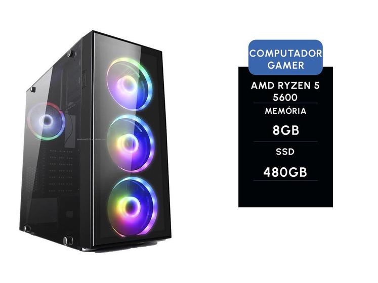 Imagem de Computador gamer brx amd ryzen 5 5600g 8gb ssd 480gb