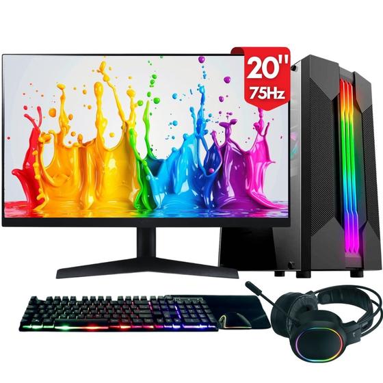 Imagem de Computador Gamer completo 2Eletro Chroma, Intel Core i5, 8GB RAM, SSD 512GB, Fonte 500W, Monitor 20" 75Hz, Kit Gamer completo - PG2E-1009CH