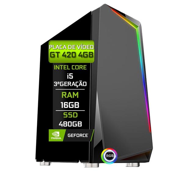 Imagem de Computador Gamer Fácil Intel Core i5 (Terceira Geração) 16GB GT 420 4GB 128 bits SSD 480GB Fonte 500W