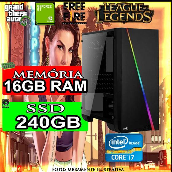 Imagem de Computador Gamer Intel Core i7 16GB de Memória ssd 240Gb Placa de Video Geforce 2GB