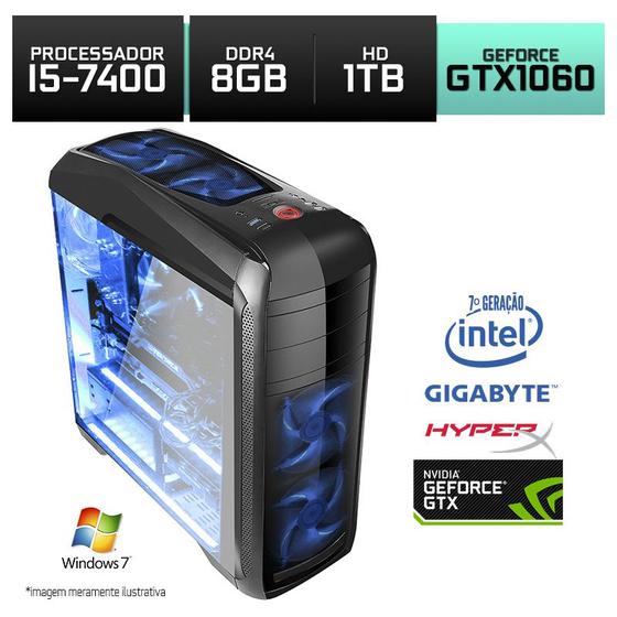 Imagem de Computador Gamer Intel I5 -7400  Gtx 1060 8Gb,  1Tb, Win 7 - Nli80006 Neologic