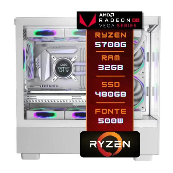 Computador gamer ryzen 7 5700g ram 32gb ddr4 ssd 480 gb c/ 6 cooler - BESTPC Imagem de Computador gamer ryzen 7 5700g ram 32gb ddr4 ssd 480 gb c/ 6 cooler