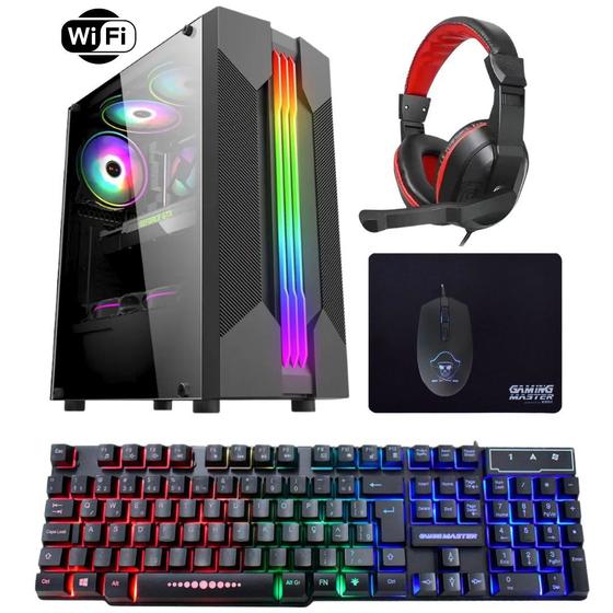 Imagem de Computador Gamer TOB Intel Core i7 Rede  sem fio SSD 960GB Memória 16GB VGA GT730 4GB Windows 10 Pro Trial + Teclado e Mouse + Mouse Pad + Headset