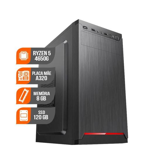 Imagem de Computador HomeTech HTD-117 AMD Ryzen 5 Pro 4650G 8Gb SSD 120GB 200W