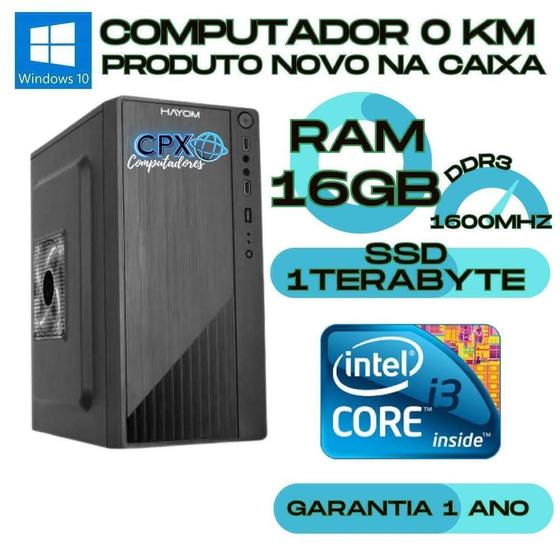 Imagem de Computador i3, 16GB, SSD 1TB, Windows 10 Pro Trial.