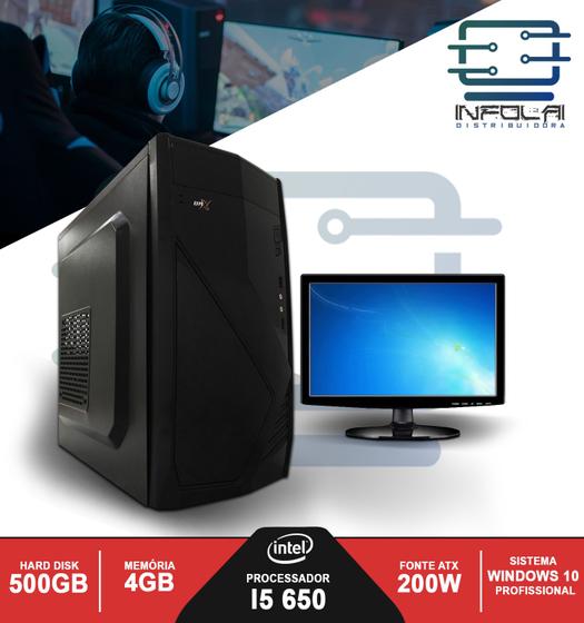 Imagem de Computador I5 650 com Monitor LED 15 4GB HD 500GB Win 10 Pro BRX